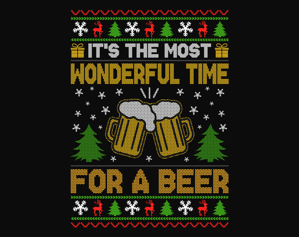 holiday cheer beer can cooler, beer koozie, stocking stuffer christmas